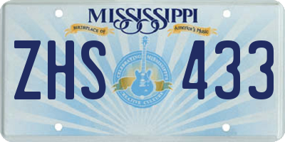 MS license plate ZHS433