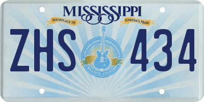 MS license plate ZHS434