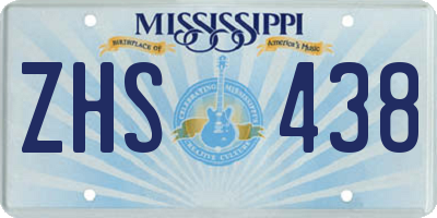MS license plate ZHS438