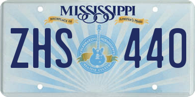 MS license plate ZHS440