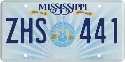 MS license plate ZHS441