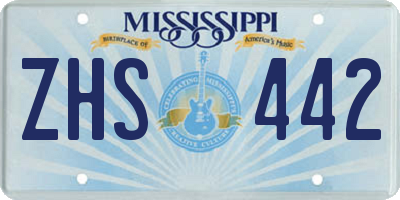 MS license plate ZHS442