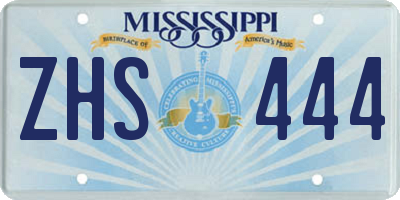 MS license plate ZHS444