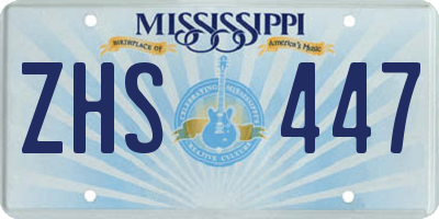 MS license plate ZHS447