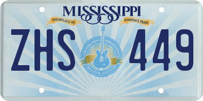 MS license plate ZHS449