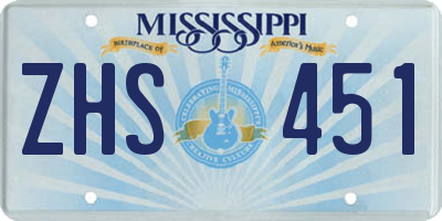 MS license plate ZHS451