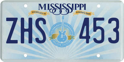MS license plate ZHS453