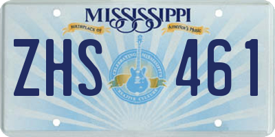 MS license plate ZHS461