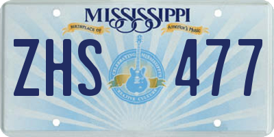 MS license plate ZHS477