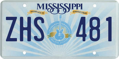 MS license plate ZHS481