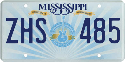 MS license plate ZHS485