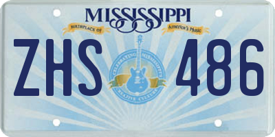 MS license plate ZHS486
