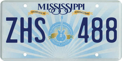 MS license plate ZHS488