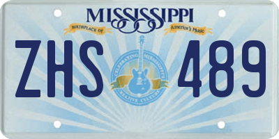MS license plate ZHS489