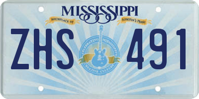 MS license plate ZHS491