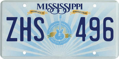 MS license plate ZHS496