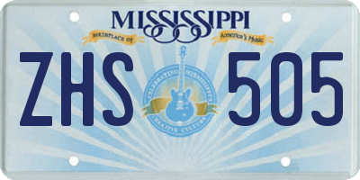 MS license plate ZHS505