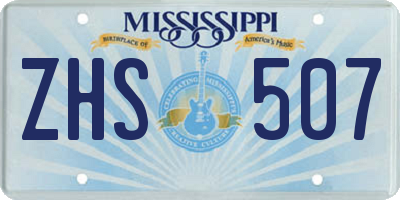 MS license plate ZHS507