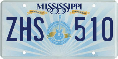 MS license plate ZHS510