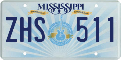 MS license plate ZHS511