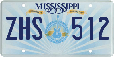 MS license plate ZHS512