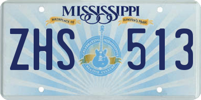 MS license plate ZHS513