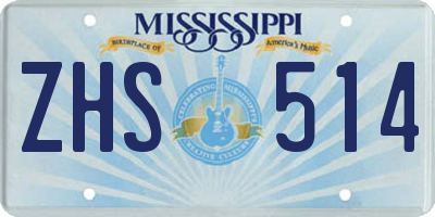 MS license plate ZHS514
