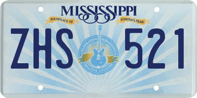 MS license plate ZHS521