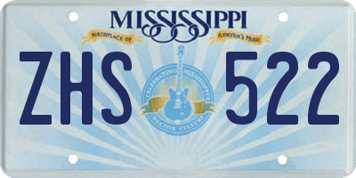 MS license plate ZHS522
