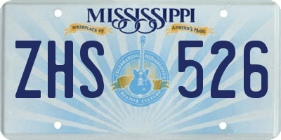 MS license plate ZHS526