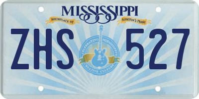 MS license plate ZHS527