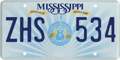 MS license plate ZHS534