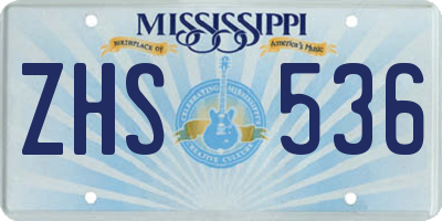MS license plate ZHS536