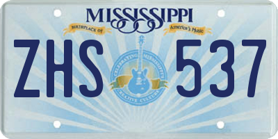 MS license plate ZHS537