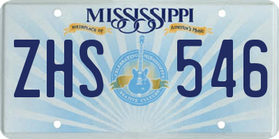 MS license plate ZHS546