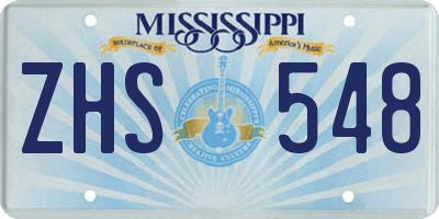 MS license plate ZHS548