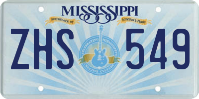 MS license plate ZHS549