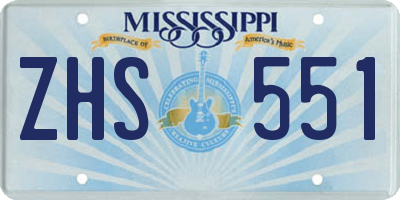 MS license plate ZHS551