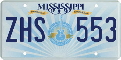 MS license plate ZHS553