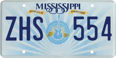 MS license plate ZHS554