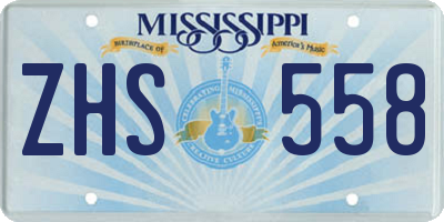 MS license plate ZHS558