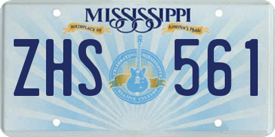 MS license plate ZHS561