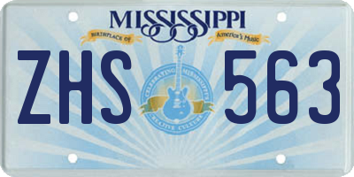 MS license plate ZHS563