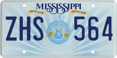 MS license plate ZHS564