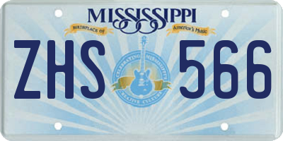MS license plate ZHS566