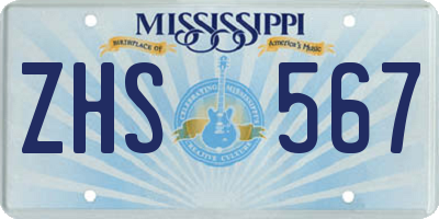 MS license plate ZHS567