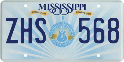 MS license plate ZHS568