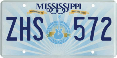 MS license plate ZHS572