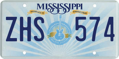 MS license plate ZHS574