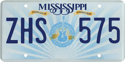 MS license plate ZHS575